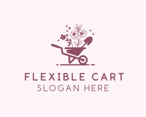 Shovel Wheelbarrow Landscaper logo design