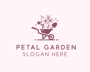 Shovel Wheelbarrow Landscaper logo design