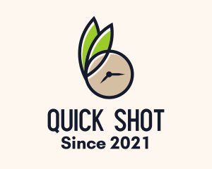 Clock Leaf Organic Time logo design