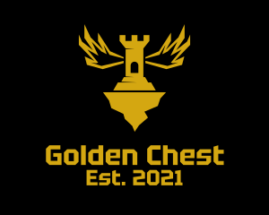 Golden Flying Castle logo design