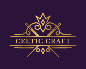 Elegant Sewing Needle Craft logo design