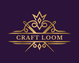 Elegant Sewing Needle Craft logo design