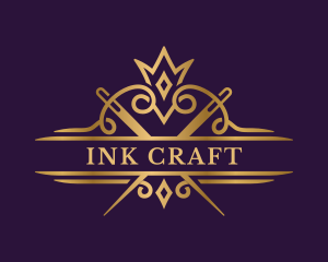 Elegant Sewing Needle Craft logo design