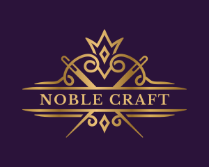 Elegant Sewing Needle Craft logo design