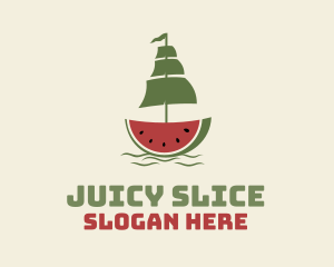 Sliced Watermelon Ship logo design