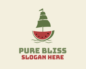 Sliced Watermelon Ship logo design