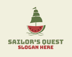 Sliced Watermelon Ship logo design