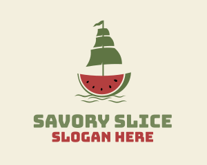 Sliced Watermelon Ship logo design