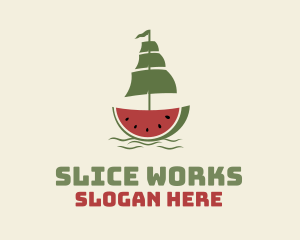 Sliced Watermelon Ship logo design