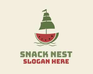 Sliced Watermelon Ship logo design