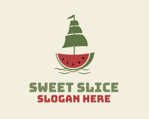 Sliced Watermelon Ship logo design