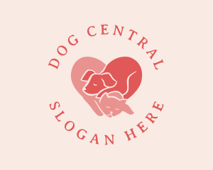 Cat Dog Heart logo design