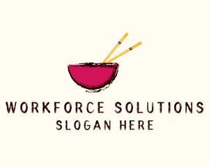 Asian Chopsticks Bowl logo design