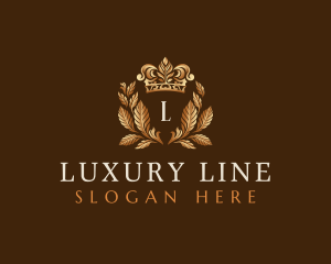 Luxury Leaf Crest logo design