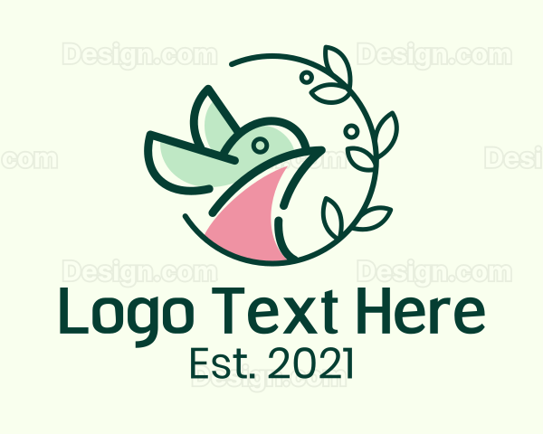 Bird Leaf Vine Logo