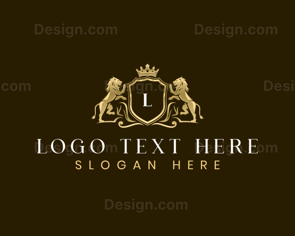 Luxury Shield Crown Lion Logo