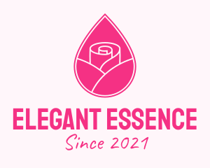 Pink Rose Droplet  logo design