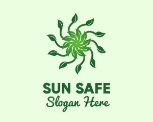 Environment Leaf Sun logo design