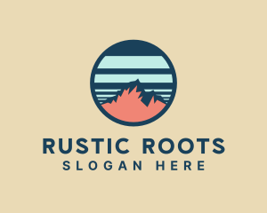 Rustic Mountaineering Badge logo design