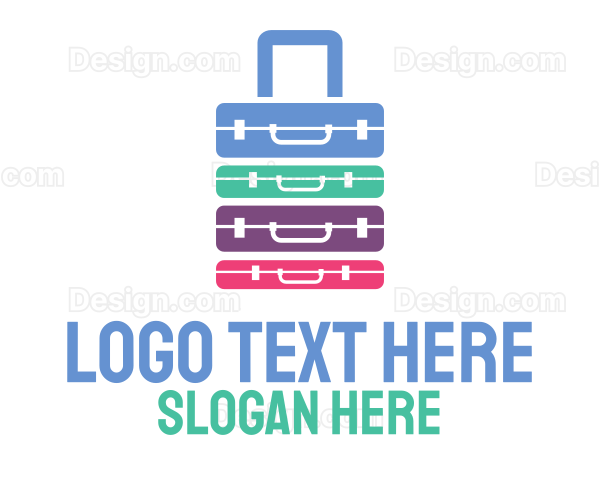 Colorful Briefcase Luggage Logo