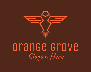 Orange Bird Outline logo design