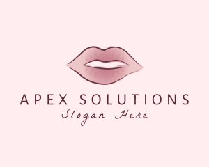 Watercolor Woman Lips logo design