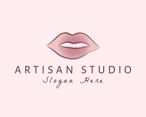 Watercolor Woman Lips logo design