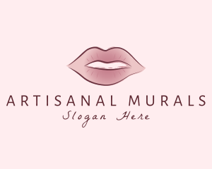 Watercolor Woman Lips logo design