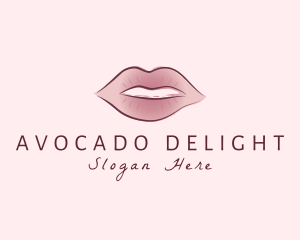 Watercolor Woman Lips logo design