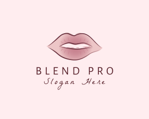 Watercolor Woman Lips logo design