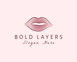 Watercolor Woman Lips logo design