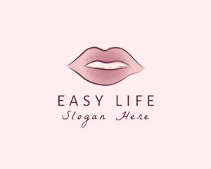 Watercolor Woman Lips logo design