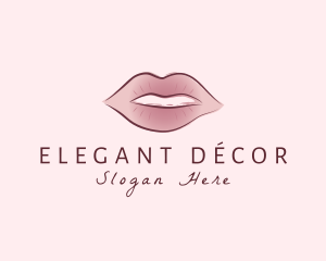 Watercolor Woman Lips logo design