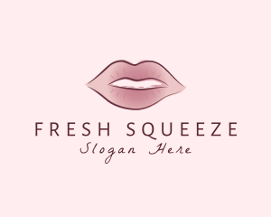 Watercolor Woman Lips logo design