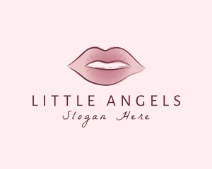 Watercolor Woman Lips logo design