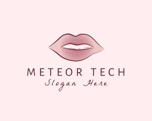 Watercolor Woman Lips logo design