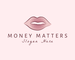 Watercolor Woman Lips logo design