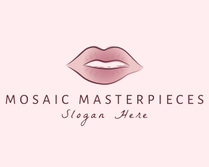 Watercolor Woman Lips logo design