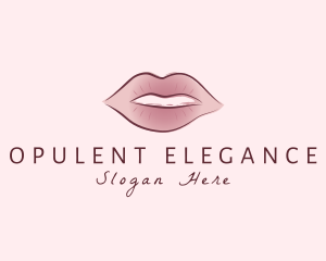 Watercolor Woman Lips logo design