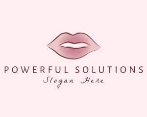 Watercolor Woman Lips logo design