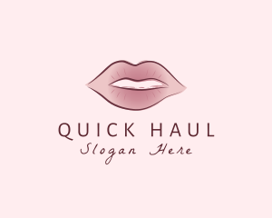 Watercolor Woman Lips logo design