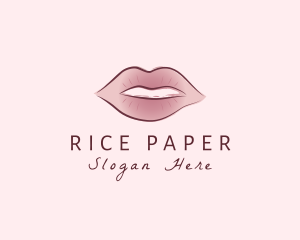 Watercolor Woman Lips logo design