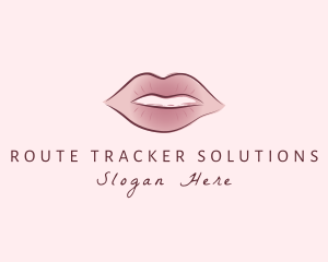 Watercolor Woman Lips logo design