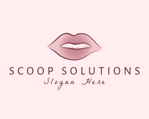 Watercolor Woman Lips logo design