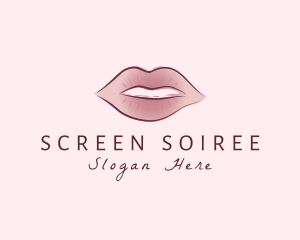 Watercolor Woman Lips logo design