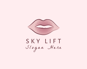 Watercolor Woman Lips logo design