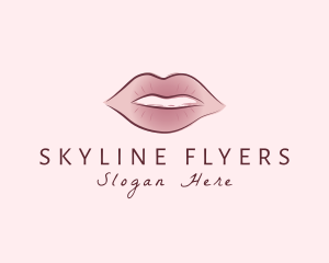 Watercolor Woman Lips logo design