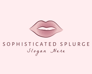 Watercolor Woman Lips logo design