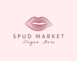 Watercolor Woman Lips logo design