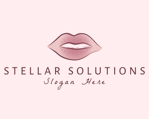 Watercolor Woman Lips logo design